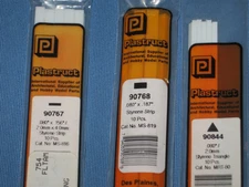 Plastruct 10” Styrene Shapes .080” Strips & Triangles - 3 pks