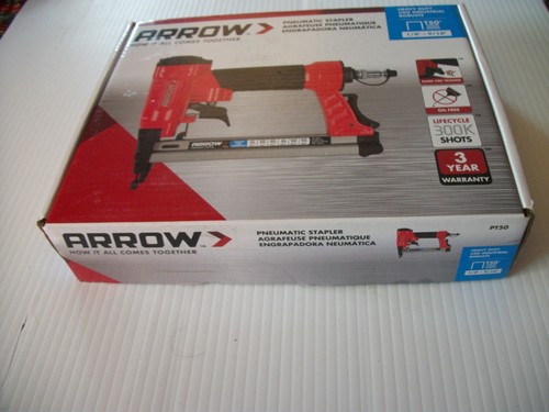 Arrow PT50 Oil-Free Pneumatic Staple Gun, Professional Heavy-Duty Stapler NEW - Picture 2 of 7
