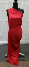 New MANGO Asymmetrical Satin Sleeveles W/Side Slits Dress Size 8