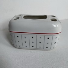 Vintage Ceramic Toothbrush Holder by Andre Richard Made In Japan Geometric