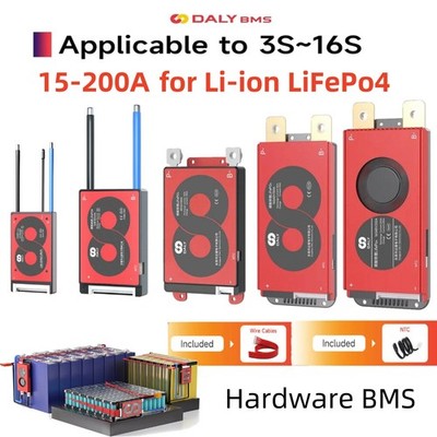 Daly BMS 3S-16S 15A-200A Li-ion LiFePo4 Battery Protect Board w/Balance NTC lot