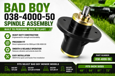 Bad Boy 038-4000-50 Spindle Assembly Outlaw XP Extreme 48 54 61 72 Deck NEW