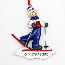 Ski Guy Personalized Christmas Tree Ornament