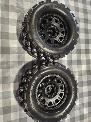 ProLine 1/8 Badlands MX38 F/R 3.8'' MT Tires Mounted 17mm Black Raid 1012710 REVO