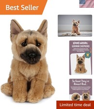 Soft and Fluffy 8" German Shepherd Stuffed Animal - Educational Fun for Kids