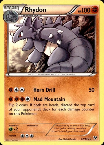 POKEMON RHYDON 61 XY 146 RARE LP