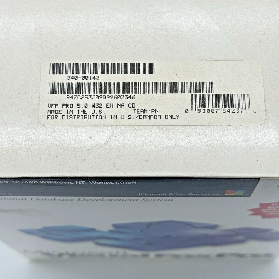 RARE Vintage Microsoft Visual Fox Pro Professional, Version 5.0, VFP 5.0, NEW - Image 2 of 4