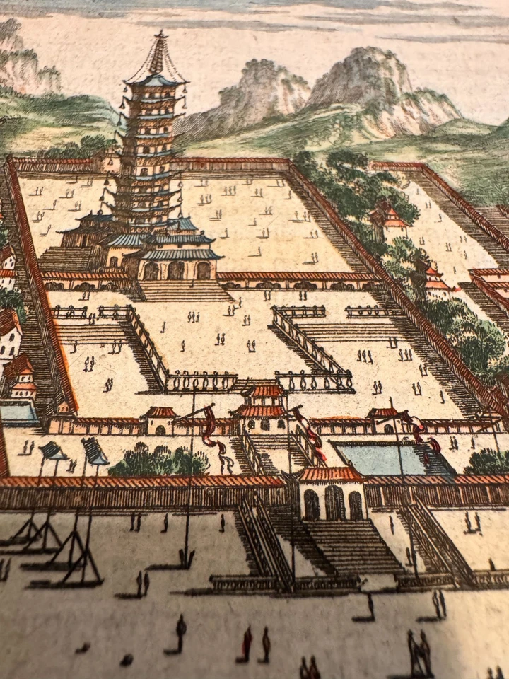 1683 АНТИКВАРНАЯ карта Паолиньси фарфоровая башня Нанкинский фарфор молоток - Изображение 3 из 3