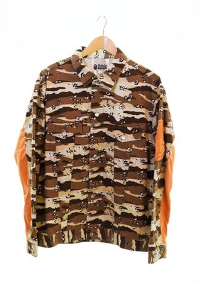 A BATHING APE Camouflage Ripstop Jacket Brown L Cotton Vintage AB Condition