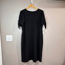 Calvin Klein Woman Black Puff Tie Sleeve Sheath Dress 18W NWT