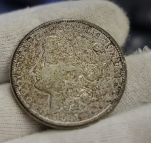 1921 S US Morgan Silver Dollar $1 XF (Cleaned, Retoned)