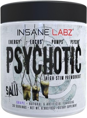 Psychotic SAW Extreme Hi-Energy Pre-Workout 30 Servings 5 Flavors NEW FAST SHIP!