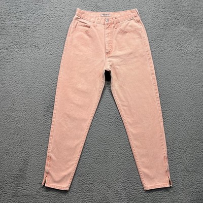 Vintage Guess Jeans Womens 31 Pink High Rise Slim Mom Tapered Ankle Zip USA 80s