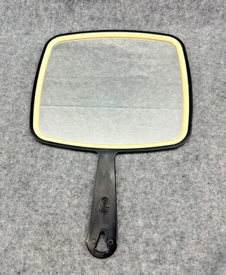 Vintage Goody Hand held Mirror 12.5'' Beauty Accessories Black Ivory