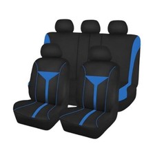Car Seat Covers Full Set, Breathable Washable Vehicle Front Rear Seat Blue