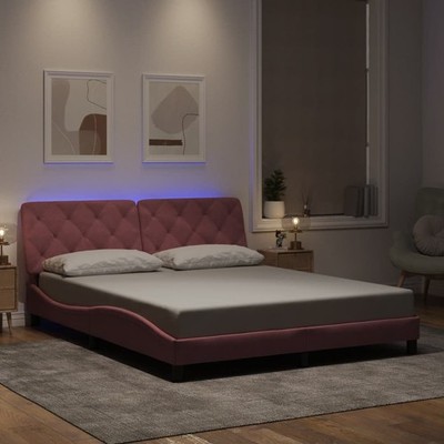 Bettgestell Polsterbett Schlafzimmerbett Bettrahmen Bett mit LED Samt vidaXL