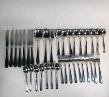 35  Pc Oneida Flight Reliance Stainless Satin Flatware Silverware Misc. Lot