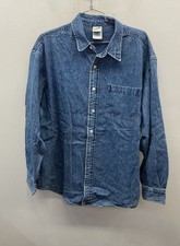 Vintage 90s Warner Bros Men's Blue Looney Tunes Embroidered Denim Shirt Sz L