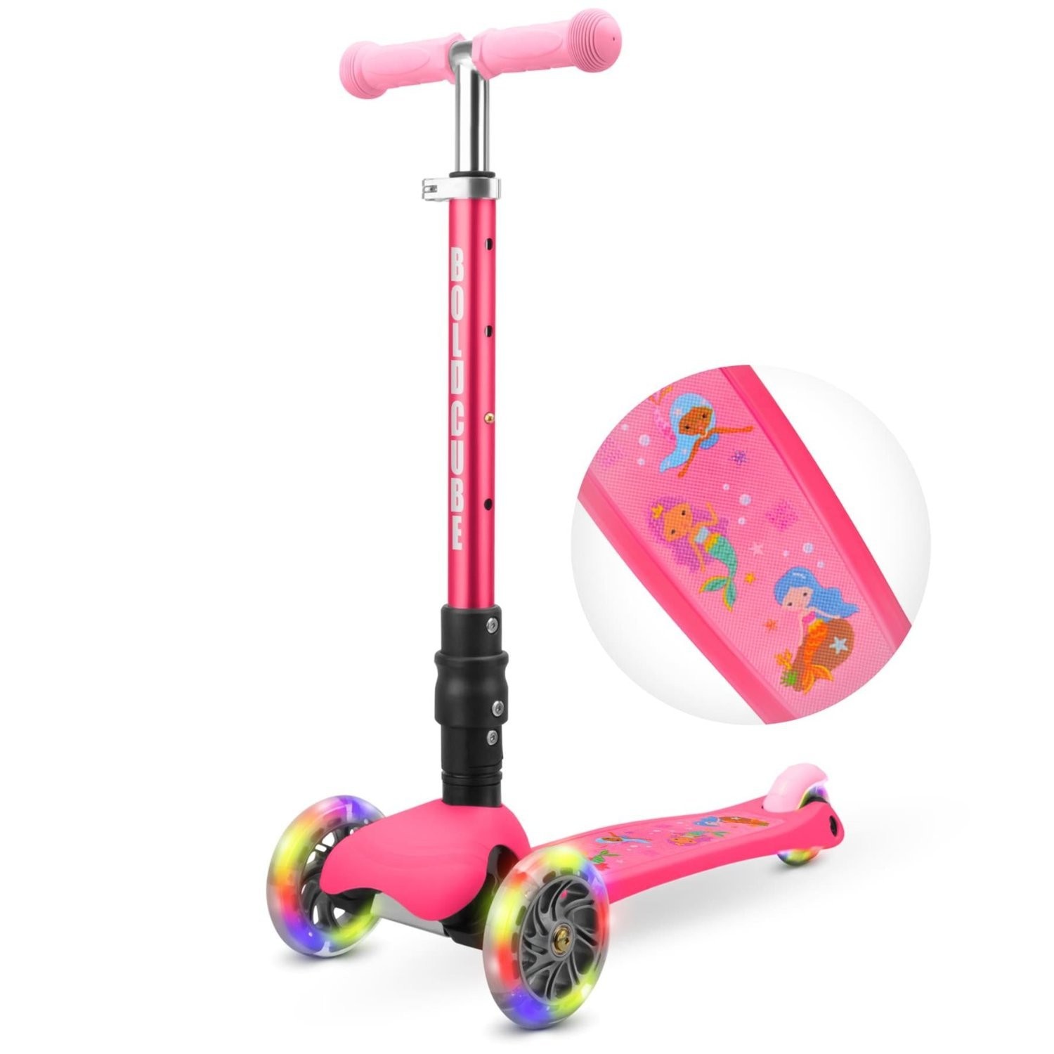 Bold Cube Teenyfold Mermaid 3 ruedas scooter para niños metal rosa y nuevo en caja