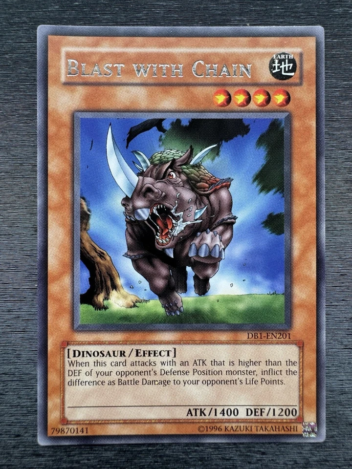 YuGiOh! Mad Sword Beast / Beast With Chain DB1 - Error Misprint Wrong Name LP - Image 2 of 4