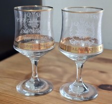 Royal Wedding Charles and Diana Two Commemorative Glass Wine Goblets Boxed 1981