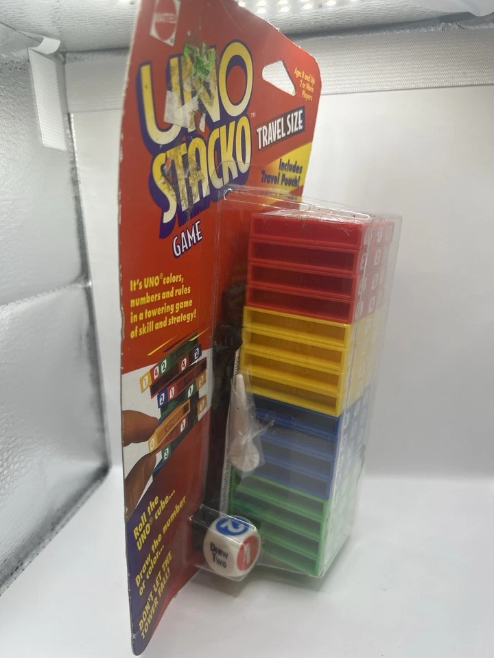 UNO Stacko Travel Size 1996 Mattel Vintage Sealed Game - Image 4 of 4