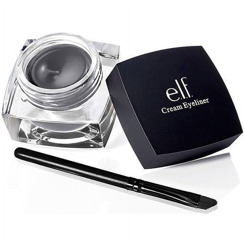 e.l.f. Cream Eyeliner, WITH BRUSH Water-Resistant Smudge-Proof, Black, 0.17 Oz - Afbeelding 3 van 3