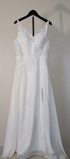 Wedding Dress With Train, Sequins, And Laceup Adjustable Width Size 8