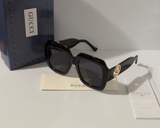 Gucci GG1022S 006 Women  s Square Sunglasses Black 54mm Ships Today