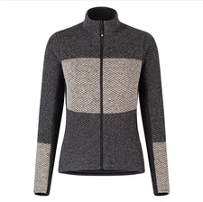 Montura Trendy Wool Sweater Full Zip Womens Medium Jacket Two Tone Gray Layer