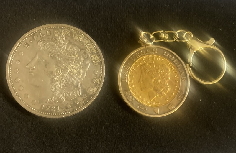 Lot of 2 Vintage Las Vegas Morgan Dollar Souvenirs 