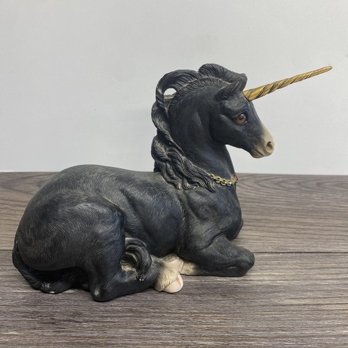 Windstone Editions Rare Black Mother Unicorn Figurine Peña 1990 Vintage Statue