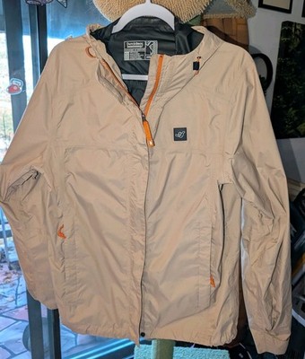 Dutch Bros Coffee Mens Rain Jacket Zip Up Beige Tan M  Windbreaker Medium