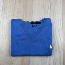 Polo Ralph Lauren Mens Blue Pima Cotton Pony Logo Pullover Sweater Vest Size XL