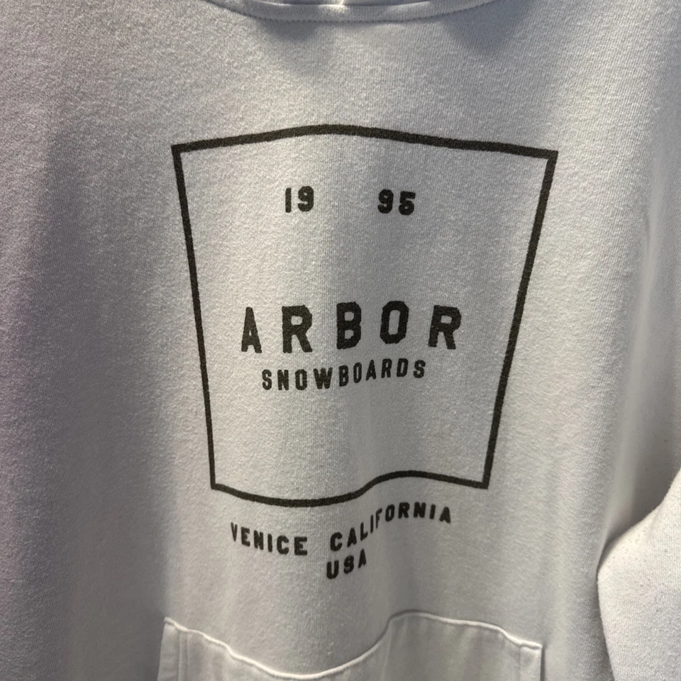 Arbor Collective Snowboards Clásico Para Hombre XL Sudadera con Capucha Blanca Foto 3 de 4