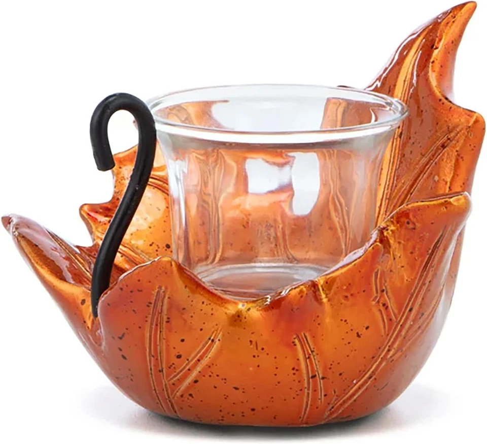 Candelabro votivo de hoja de arce de otoño de 5,25 pulgadas decoración de mesa de otoño para agradecimiento Foto 3 de 4