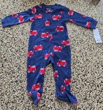 Carter's 6 Months Boy One Piece Pajama Firetrucks NWT