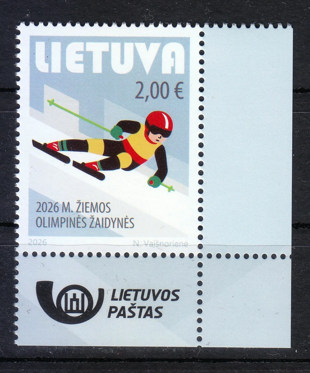 Litauen postfrisch 2026 Olympische Winterspiele Milano Cortina Italien Slalom...