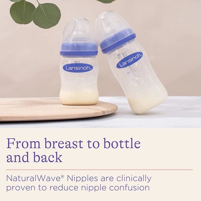 Lansinoh AntiColic Baby Bottles - 5oz 3ct + 8oz 3ct w/Slow Flow Nipples