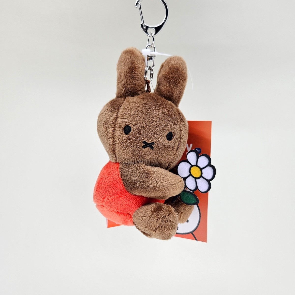 Official Miffy Holding a Flower Plush Doll Keychain Keyring Bag