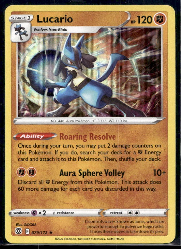 Lucario Pokemon SWSH09: Brilliant Stars 079/172 Holo LP