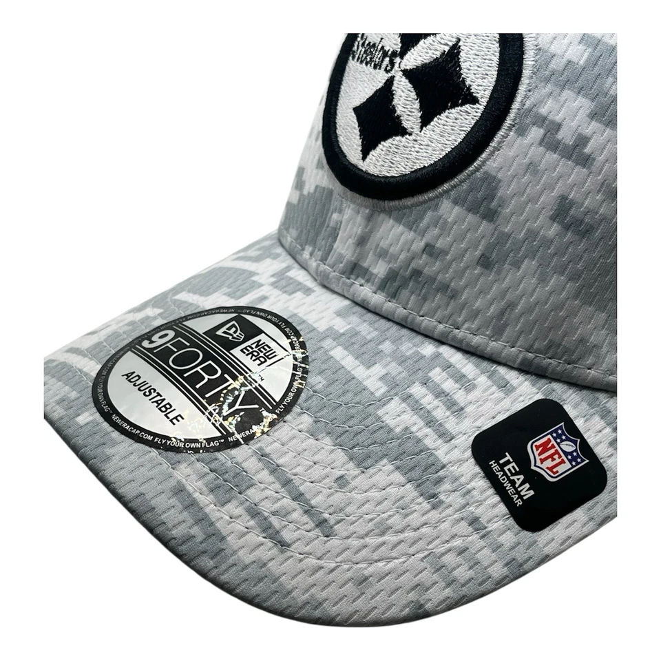 PITTSBURGH STEELERS 2024 SALUTE TO SERVICE NEW ERA 9FORTY WHT CAMO SNAPBACK HAT - Image 4 of 4
