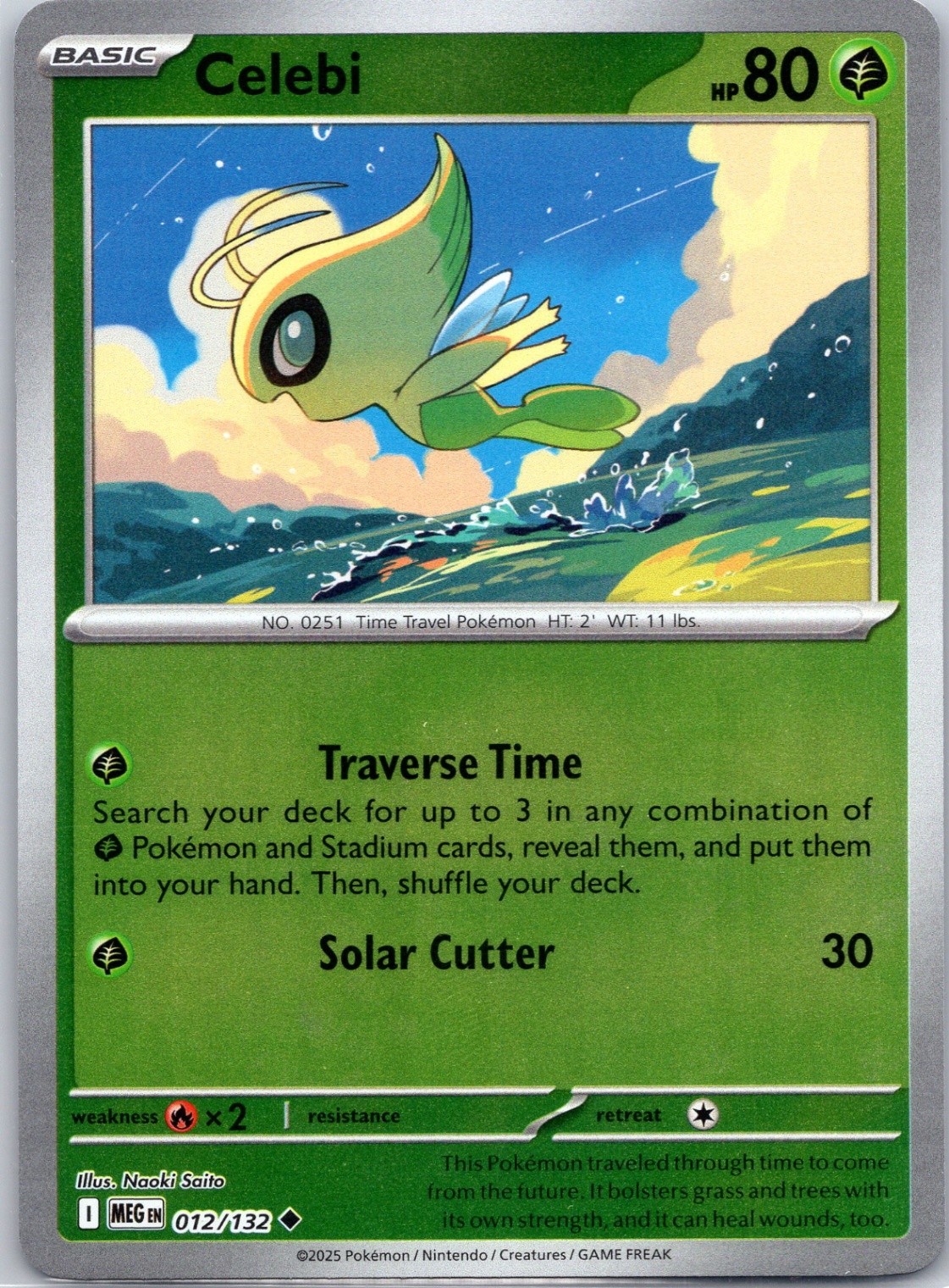 Celebi Reverse Holo ME01: Mega Evolution #012/132 NM