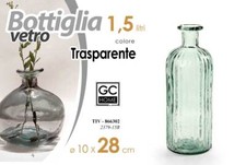 VASO BOTTIGLIA VETRO FIORI CENTROTAVOLA EVENTI SEGNAPOSTO CLASSICO MODERNO 28*10