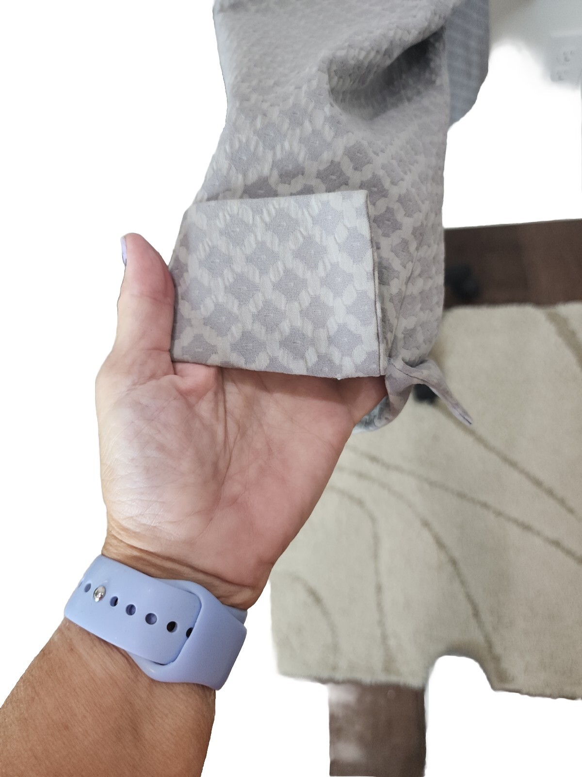 Basler Blazer Sydney Light Gray Pattern Cuffed Sl… - image 4