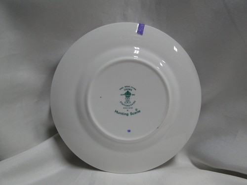Crown Staffordshire Hunting Scene: Hunters: Bread Plate, 6 1/8", Trim Wear - Picture 6 of 7