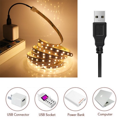DC5V 5050SMD USB LED Strip Flexible Light Background TV PC Lighting 50-500CM UK - Picture 5 of 14
