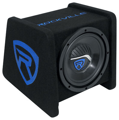 Rockville RV8P 8'' 400w Car Audio Subwoofer in Vented Sub Enclosure Box - 4 Ohm