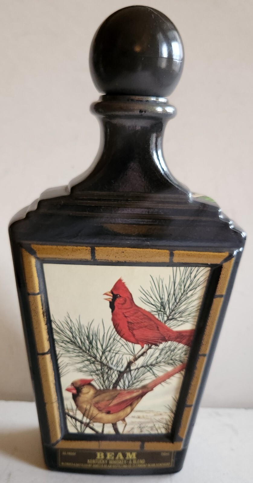 Vintage Jim Beam Whiskey Decanter Pair of Red Cardinals J. Lochhart