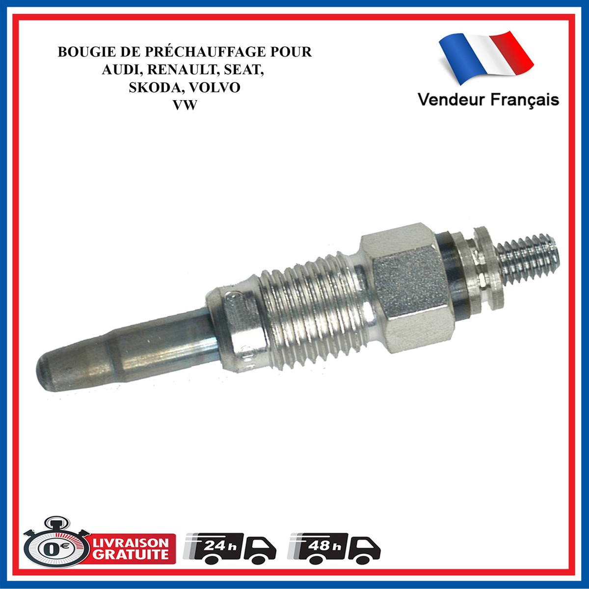 Lot De 4 Bougies De Préchauffage Pour VW LT Transporter T4 – 2,4D, 1,9 TD – Référence KC00619 – Neuf
